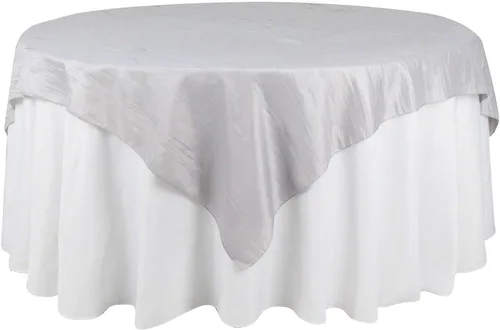 Vista 14 de Efavormart - Mantel cuadrado de tafetán arrugado de acordeón rojo de 72 x 72 pulgadas