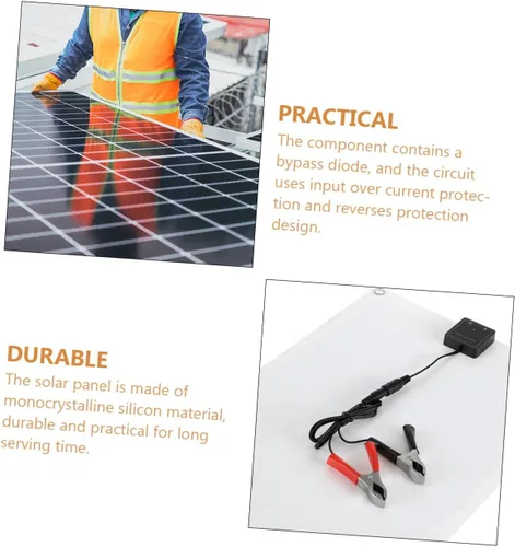 Vista 5 de Holibanna Solar Panel Kit with Battery Clip Portable Solar Charger for Outdoor Rv Boat Camper Tent High Efficiency Wind-Resistant Design