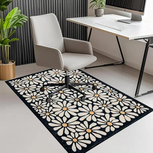 SHIYUE Office Chair Mat for Hardwood/Tile Floor Carpet, 36"x48" Computer Desk for Rolling Chairs Protector Gaming Non Slip Under TPR Backing Black