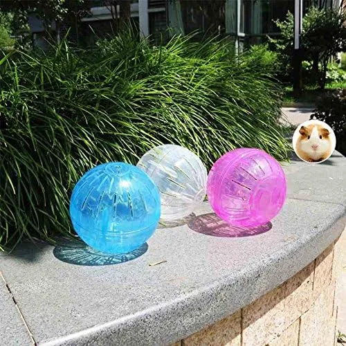 Vista 2 de Giveme5 Paquete de 3 mini bolas de ejercicio de plástico de 4 pulgadas para lindos ratones de hámster, jerbo, rata, ratón, juguete para correr