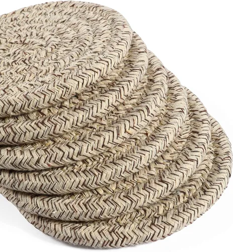 Vista 7 de OrganiHaus Juego de 6 posavasos de algodón absorbente, decoración rústica de estilo bohemio para mesa de café y protección de bebidas, posavasos