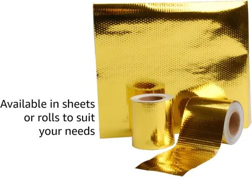 Vista 4 de Design Engineering 10397, Inc. Reflect-A-Gold - Cinta/Envoltura Aislante Reflectante con Respaldo Adhesivo de Alta Temperatura de 2" x 30 pies.