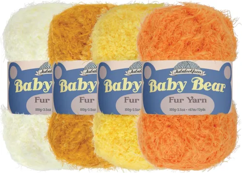 Vista 46 de JubileeYarn - Ovillo de lana de oso de bebé, piel de poliéster, 3.53 onzas/madeja, color blanco, 2 madejas