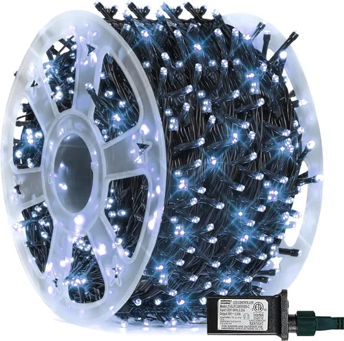 Vista 10 de FUNPENY Guirnalda de luces LED decorativas de Navidad de 164 pies, 500 luces LED de Navidad para interiores y exteriores, 8 modos, impermeable