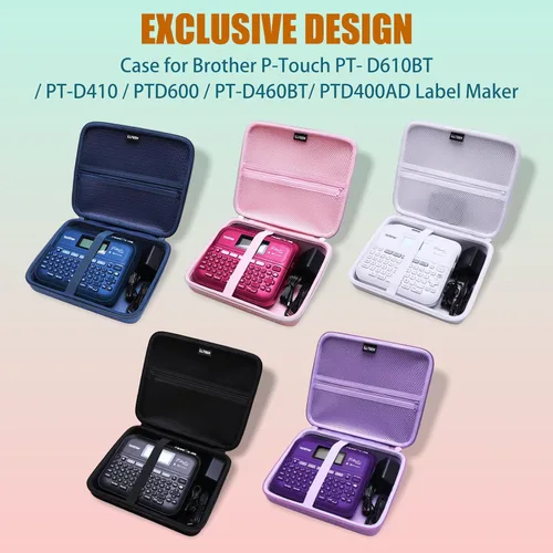 Vista 4 de LTGEM - Funda compatible con rotuladora Brother P-Touch PT-D610BT / PT-D410 / PT-D460BT / PTD600 / PTD400AD, color negro