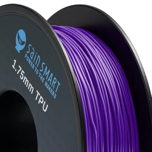 Vista 4 de SainSmart - Filamento de impresión 3D flexible de TPU, 1.75 mm, 0.8 kg, precisión dimensional +/- 0.05 mm, Kaoss Violeta