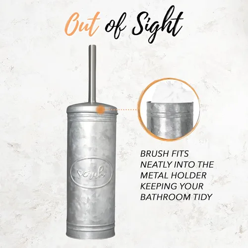 Vista 9 de Autumn Alley Juego de basurero y escobilla de inodoro de estilo rústico para baño, accesorios de baño rústicos para una encantadora decoración