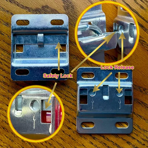 Vista 8 de Par de conectores colgantes de soporte de montaje de gabinete, soportes ajustables y resistentes para colgar gabinetes de cocina, accesorios