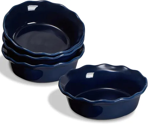 ONEMORE Moldes para tartas, platos pequeños de 6.8 pulgadas para tartas de pollo de 16 onzas de profundidad, platos de cerámica para hornear de