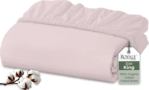 Vista 14 de Royale Linens Sábana bajera ajustable de algodón 100% orgánico - Tejido percal - Sábanas bajeras de bolsillo profundo súper suaves - Sábana elástica