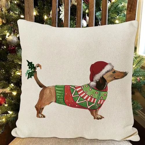 Vista 4 de SPXUBZ - Funda de almohadón navideño con gato de vacaciones de invierno con gorro rojo de Santa, funda cuadrada para sofá, cama, silla o sofá cama