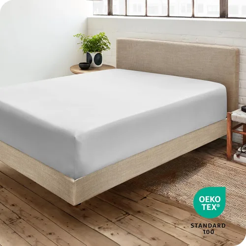 Vista 159 de Bare Home - Sábana bajera ajustable tamaño individual XL, microfibra 1800 muy suave y duradera, para colchones altos; color blanco