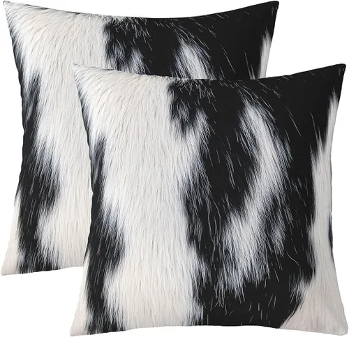 Vista 7 de Juego de 2 fundas de almohada con estampado de vaca de las tierras altas de 24 x 24 pulgadas para mujeres adultas, fundas de almohada de granja