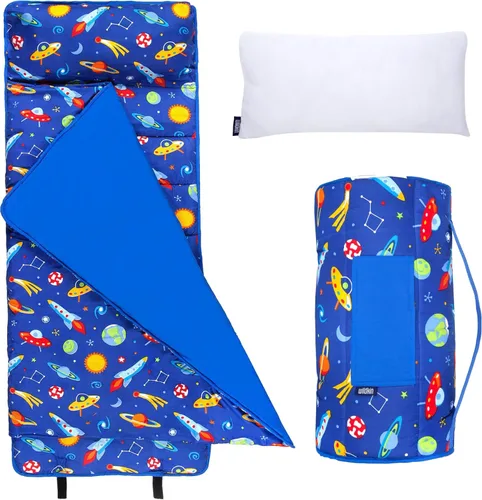 Vista 17 de Wildkin - Alfombrilla para siesta de microfibra para niños – Suave tapete para dormir con almohada, ideal para la escuela y viajes - Tierra