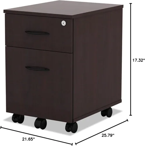 Vista 2 de Alera Pedestal móvil B/F serie ALE Valencia, 15 7/8w x 19 1/8d x 22 7/8h, caoba