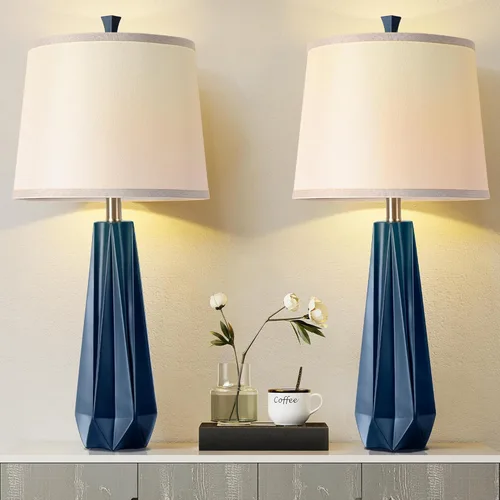 Vista 11 de WIHTU Juego de 2 lámparas de mesa de 3 temperaturas de color, lámpara de mesa moderna de 27'' gris para sala de estar, lámpara de mesita
