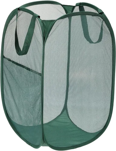 Vista 11 de PATIKIL Cesta de malla para lavandería, bolsa plegable con asas para lavandería, viajes, color beige