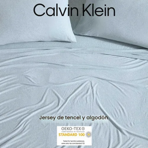 Vista 6 de Calvin Klein - Juego de sábanas individuales con sábana bajera y funda de Algodón Moderno Aqua