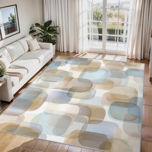 2x3 Mid Century Modern Throw Rugs for Entryway, Washable Watercolor Geometric Pattern Indoor Door Mat, Bedroom Kitchen Entrance, Non Slip Soft Thin,