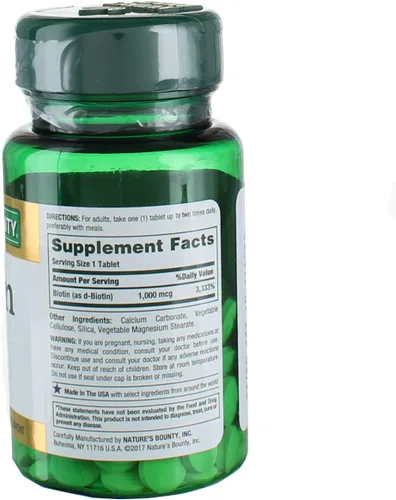 Vista 4 de Nature's Bounty Energy Health Comprimidos recubiertos de biotina, 1000 mcg, 100 unidades (1 paquete)