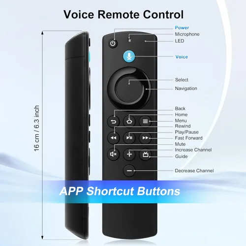 Vista 7 de Control remoto Firestick de repuesto para Fire Smart TV Stick Lite/4K/4K MAX/4K Plus/HD, Smart TV 3ª generación/cubo de TV (1ª/2ª/3ª generación)/TV