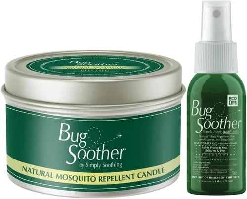 Vista 11 de Bug Soother Vela repelente de insectos natural – Protección contra mosquitos y mosquitos sin DEET, agradable aroma a hierba de limón y vainilla