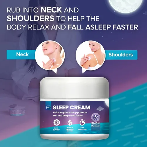Vista 5 de Crema para dormir de PMT, ayuda natural para dormir regula los patrones de sueño para conciliar el sueño más rápido, utiliza ingredientes naturales