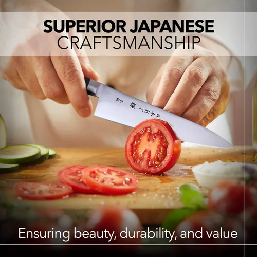 Vista 4 de Kagayaki CarboNext - Cuchillo de chef japonés, KC-7ES profesional, cuchillo de cocina profesional de acero de alto carbono con mango ergonómico