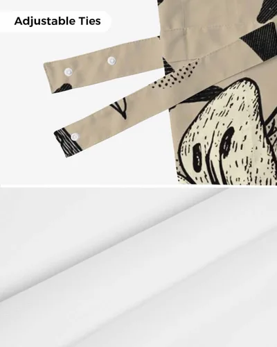 Vista 7 de Cortinas de cenefa de flores negras y beige para ventanas, cortinas de cocina, cortinas rústicas retro beige, cortinas botánicas cortas