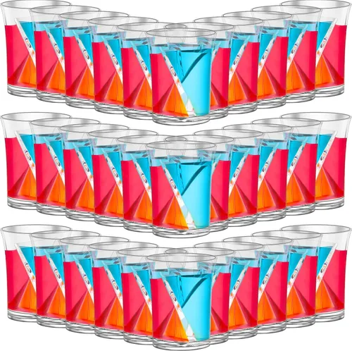 Vista 8 de Suclain 24 vasos divididos reutilizables de plástico transparente de 2 onzas, vasos divididos para bar, alcohol, despedida de soltera