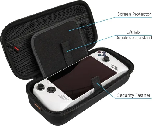 Vista 3 de ButterFox Large Carry Case Bag For ASUS Rog Ally Handheld 2023 and Rog Ally X with Built-in Stand, Fits Charger, Large Accessories Pocket for 65W