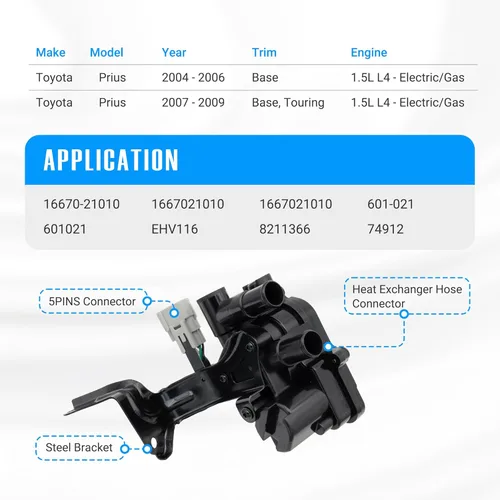 Vista 2 de NOVAPARTS Válvula de Control de Flujo de Refrigerante para Toyota Prius 2004 2005 2006 2007 2008 2009 2004-2009 4 Cil 1.5L 16670-21010 1667021010