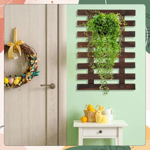 Vista 7 de Weysat 4 macetas de pared de madera para orquídeas colgantes para plantas de interior, soporte de pared, soporte para plantas, soporte para plantas
