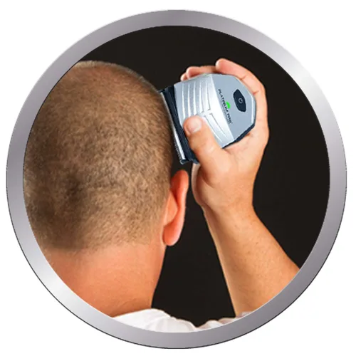 Vista 6 de MANGROOMER - Kit de corte automático de pelo Platino Pro y cortapelos avanzado con batería de litio máximo, 9 protectores de longitud y estuche