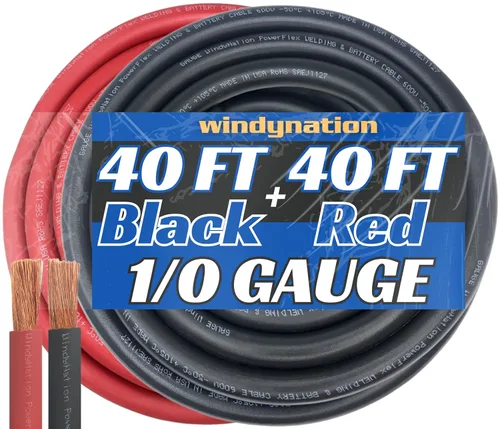 Vista 32 de WNI - Cable de cobre para batería de soldadura ultra flexible calibre 1/0 de 10 pies, color negro, 1/0 AWG, fabricado en los Estados Unidos