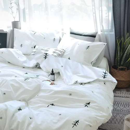 Vista 5 de BuLuTu Funda de edredón para niños, tamaño individual extra grande, de algodón, blanco y gris, juegos de ropa de cama de primera calidad para niños
