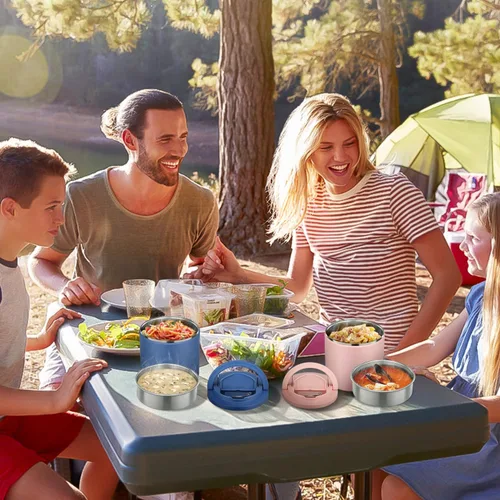 Vista 9 de Frasco de comida aislado de 40 onzas - Diga adiós a los derrames y comidas frías Tapa hermética a prueba de fugas QuickLift Thermo para comida