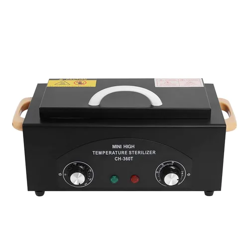 Caja de limpieza de herramientas de metal de alta temperatura, caja de calor seco de 1.5L con temperatura y tiempo ajustables para limpieza de Negro