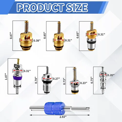 Vista 9 de Kit de reparación de aire acondicionado para automóvil: 270 piezas kit de juntas tóricas de CA y 40 piezas de núcleo de válvula de CA para sistema