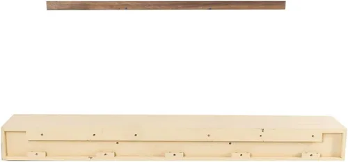 Vista 5 de MANTELSDIRECT Houston - Estante flotante de madera con compartimento de almacenamiento oculto, grano de café de 60 pulgadas, hermoso estante rústico