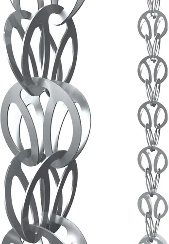 Vista 16 de Rain Chains Direct - Cadena de lluvia de barril - 8.5 pies - Aluminio recubierto de polvo negro duradero - Cadenas de lluvia premium para canaletas