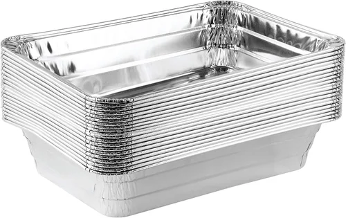 Vista 12 de PLASTICPRO Moldes desechables de papel de aluminio para llevar de 5 LB de aluminio 7'' X 10'' X 3'' pulgadas, moldes para hornear - utensilios