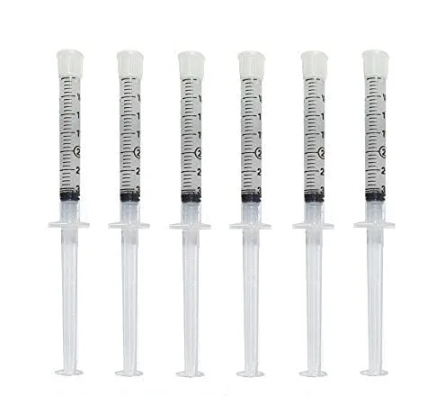 Gel blanqueador dental 44% peróxido de carbamida, 6 dispensadores de jeringas de gel blanqueador de dientes, 6 unidades