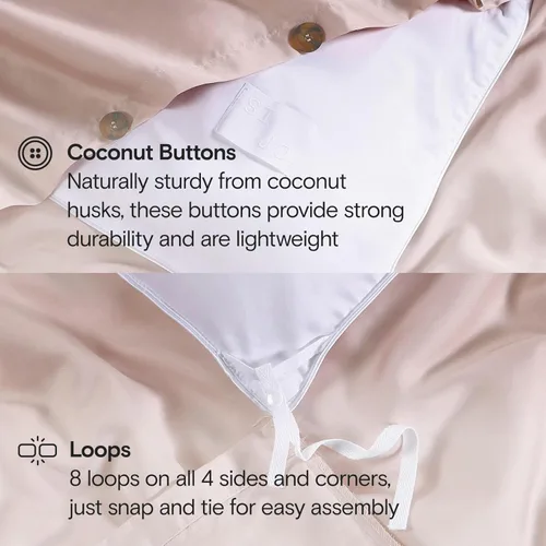 Vista 4 de SIJO AiryWeight Funda de Edredón Tencel, 100% Lyocell Derivado de Eucalipto, Suave como la Mantequilla, Mejor Funda de Edredón Refrescante por Blush