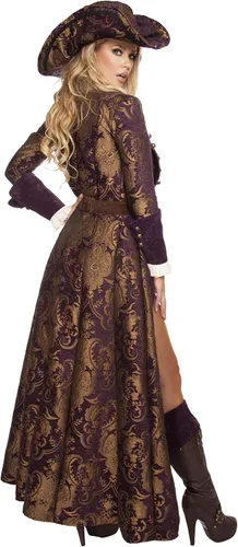 Vista 2 de Roma Costume Diva pirata decadente de 6 piezas para mujer, Multi
