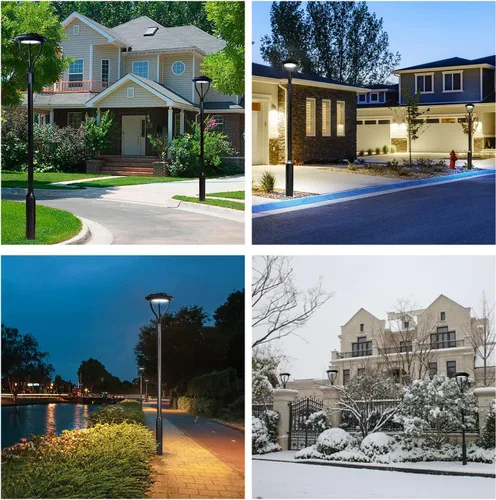 Vista 3 de Luz LED para poste superior circular de 60 W, lista DLC/ETL, para zona de calle, resistente al agua IP65, para exteriores, poste de camino (60 W)