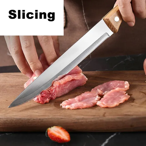 Vista 6 de Cuchillo de pelar para fruta y vegetales, cuchillo de cocina para cortar carne y rebanar, hoja de acero inoxidable ultra afilada, mango ergonómico