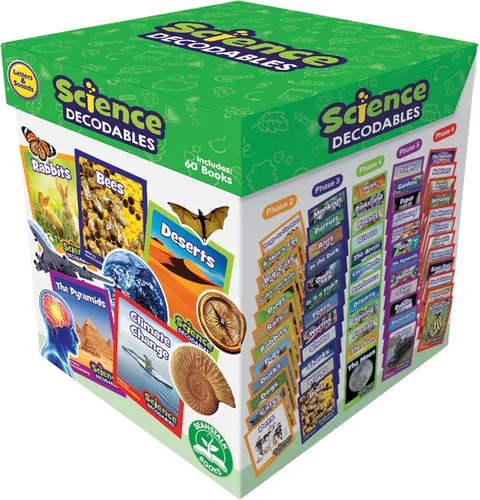 Vista 2 de Junior Learning Beanstalk Books - Juego de cartas y sonidos Decodificables de ciencia de no ficción, multicolor