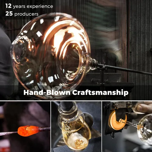 Vista 2 de Juego de 4 copas de champán de cristal soplado a mano, elegantes copas de champán de 8 onzas, regalo ideal para bodas, aniversarios, suministros