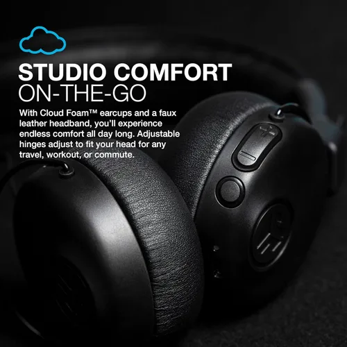 Vista 5 de JLab Studio ANC Auriculares inalámbricos intraurales, color negro, 34 horas de reproducción Bluetooth 5, más de 28 horas con cancelación activa